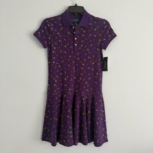 Polo Ralph Lauren Girls Polo Bear Stretch Mesh Polo Dress Size L(12-14)